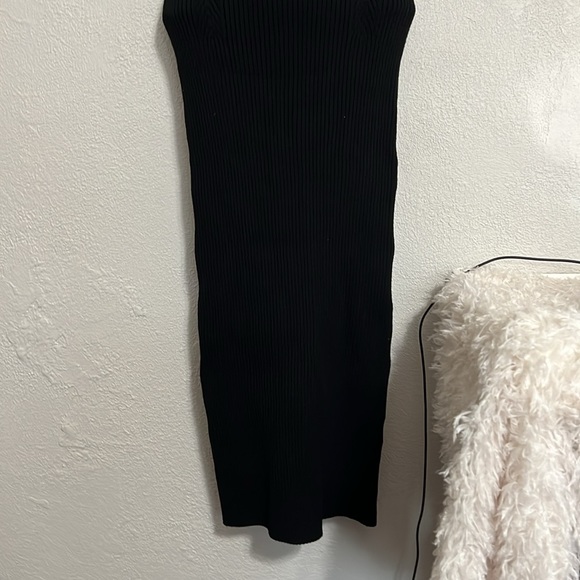 Michael Stars Giselle Heavy Rib Bodycon Midi Halter Dress Black XS - Picture 4 of 10